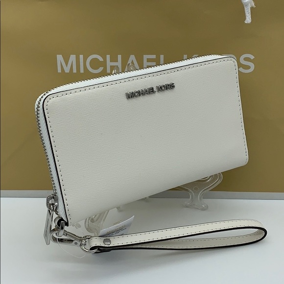 MICHAEL KORS MD ZA PHONE HOLDER WALLET Optic White - Picture 3 of 16